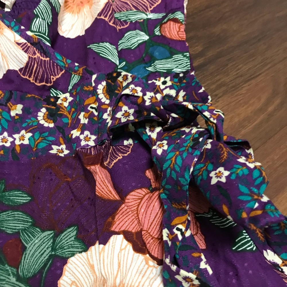 Band Of The Free Margaux Purple Mixed Floral Mini Dress NWT - Picture 6 of 11